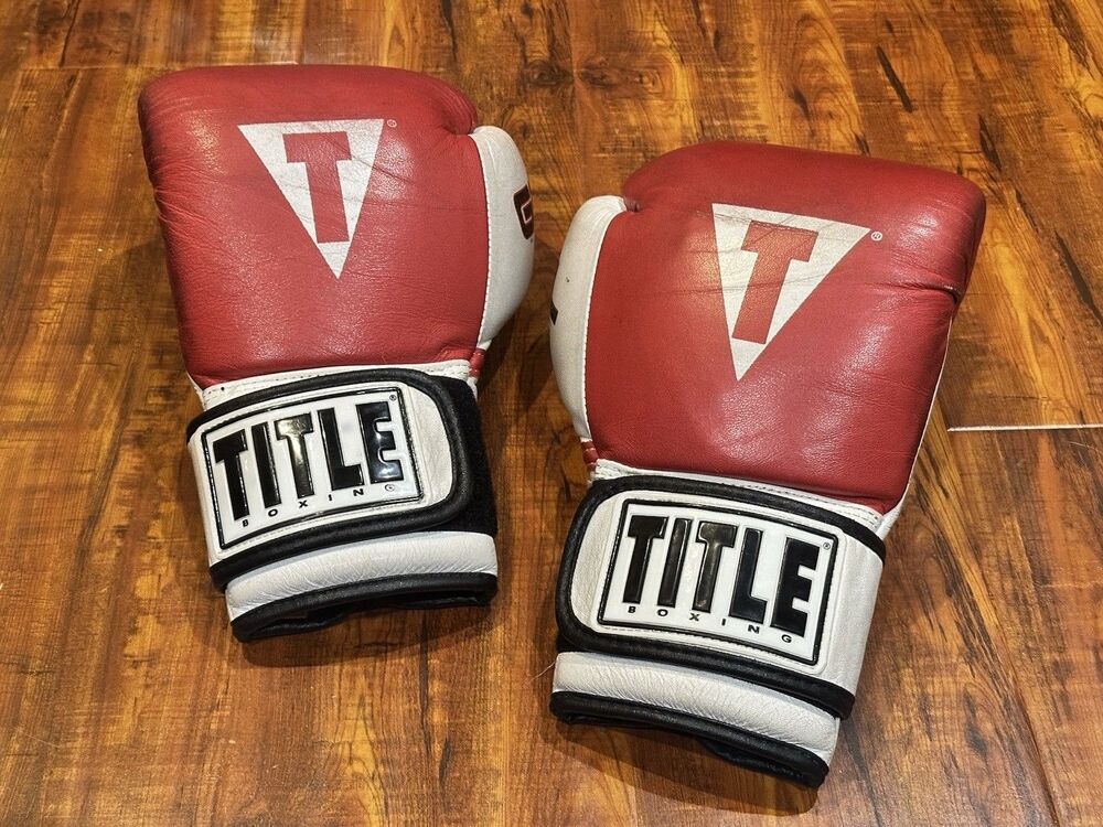 Title Boxing GEL Enforced Lining 16 Oz. Leather Heavy Bag Gloves Size M Medium